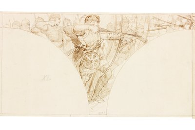 Schets voor Muurschildering in Wallington Hall door William Bell Scott