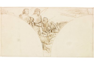 Schets voor muurschildering in Wallington Hall door William Bell Scott