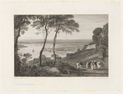 Plymouth Dock, van Mount Edgecumbe door William Bernard Cooke