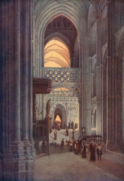 In het Schip van de Kathedraal van Canterbury na Evensong door William Biscombe Gardner