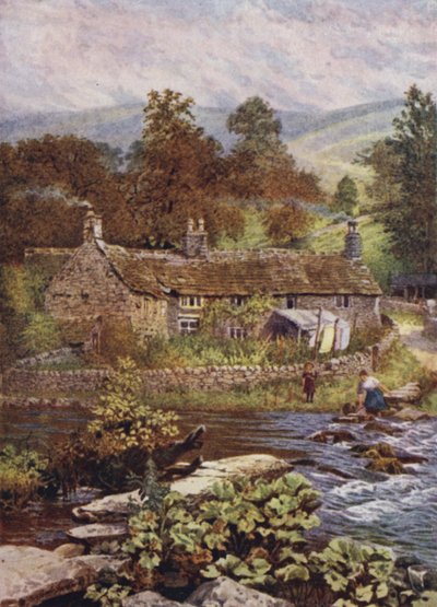 Oude Cottage aan de Wye, Monsal Dale door William Biscombe Gardner