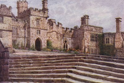 De lagere binnenplaats, Haddon Hall door William Biscombe Gardner