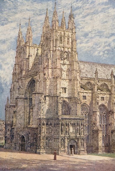 De Westelijke Torens en Zuidwestelijke Ingang van de Kathedraal, Canterbury door William Biscombe Gardner