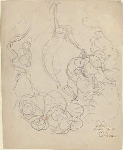Een Figuur die in een Glorie van Wolken Stijgt (?) door William Blake