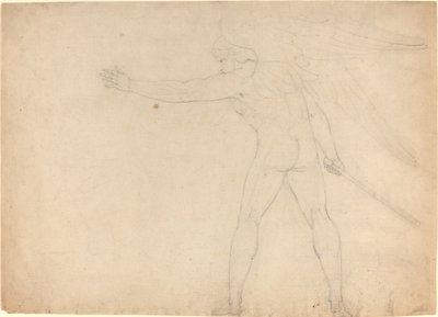 Een strijdende engel [recto] door William Blake