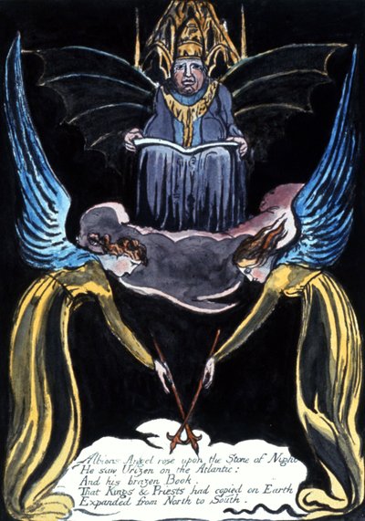 Albions engel rees op door William Blake