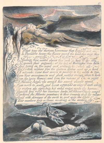 Amerika. Een Profetie, Plaat 15, Wanneer de Dertien Gouverneurs... door William Blake