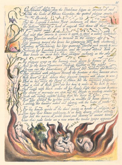 Amerika. Een Profetie, Plaat 17, Op Albions Engelen.... door William Blake