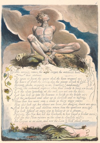 Amerika. Een Profetie, Plaat 8, De Ochtend Komt.... door William Blake