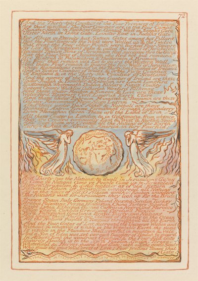 "Und die zweiunddreißig Grafschaften der vier Provinzen Irlands..." (Tafel 72) door William Blake
