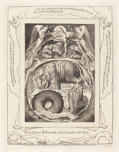 Behemoth en Leviathan door William Blake