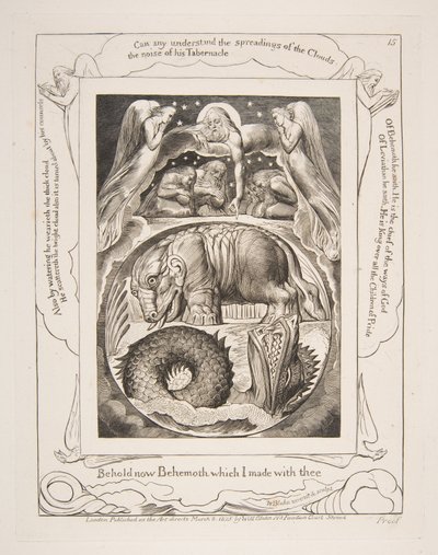 Behemoth en Leviathan, uit Illustraties van het Boek Job door William Blake