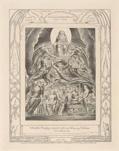 Boek van Job, Plaat 2, Satan voor de Troon van God door William Blake
