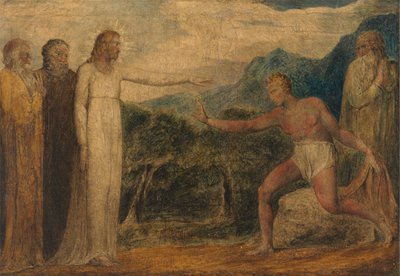 Christus geeft Bartimeüs het zicht terug door William Blake