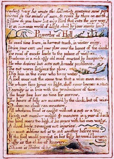 "Corroding fires he wrote the following...", tekst uit 