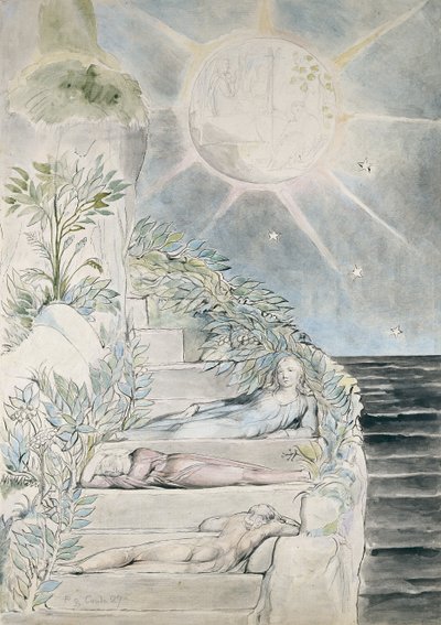 Dante en Statius slapend, Virgil Kijkt, illustratie bij de 