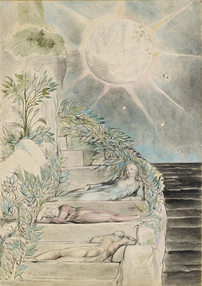 Dante en Statius slapen, Virgil kijkt toe illustratie bij de 