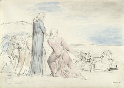 Dante grijpt de verrader Bocca bij het haar, illustratie bij de 