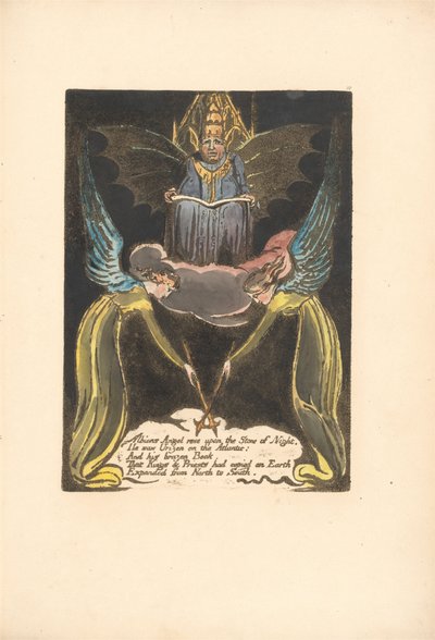 Europa. Een Profetie, Plaat 12, Albions Engel Verrees . . . .  (Bentley 14) door William Blake