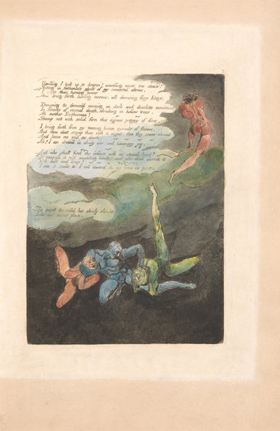 Europa. Een Profetie, Plaat 4, Onwillig Kijk Ik Omhoog . . . .  (Bentley 5) door William Blake