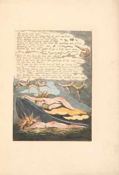 Europa. Een Profetie, Plaat 6, De schrille winden wekken . . . .  (Bentley 7) door William Blake