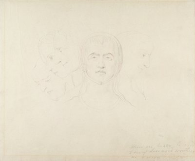 Vijf visionaire hoofden van vrouwen, ca. 1820 door William Blake