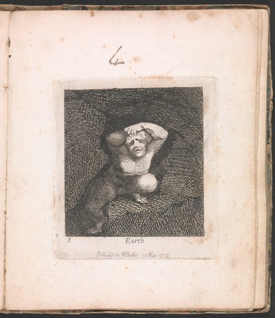 Voor kinderen. De poorten van het paradijs, plaat 5, "Aarde" door William Blake