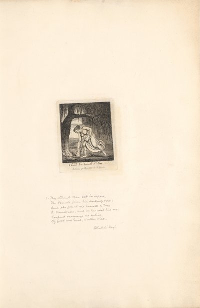Voor de Geslachten- De Poorten van het Paradijs, Plaat 3, Ik vond hem onder een Boom door William Blake