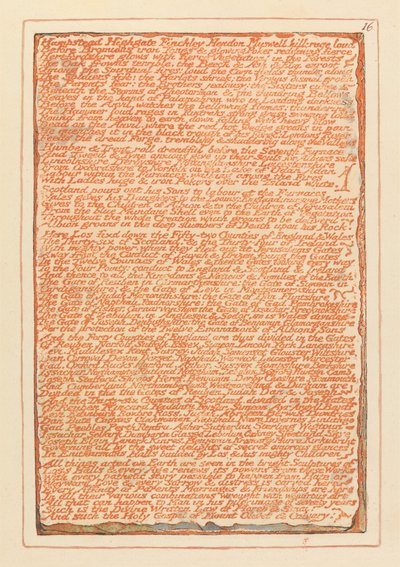 "Hampstead Highgate Finchley Hendon Muswell Hill..." (Plaat 16) door William Blake