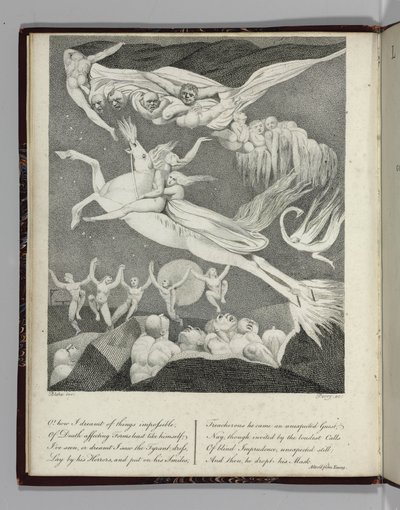 Illustratie voor "Leonora, Een Verhaal" door Gottfreid Augustus Bürger, gegraveerd door Perry, 1796 door William Blake
