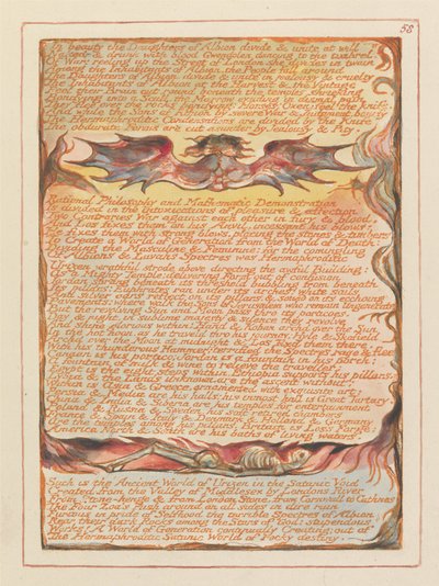 "In Schönheit teilen sich die Töchter von Albion..." (Platte 58) door William Blake