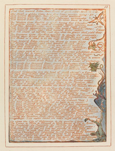 Jeruzalem, Plaat 13, En dat naar Eden.... door William Blake