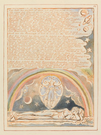 Jeruzalem, Plaat 14, Geen haar of stofdeeltje.... door William Blake