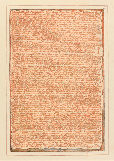 Jeruzalem, Plaat 16, Hampstead Highgate Finchley.... door William Blake