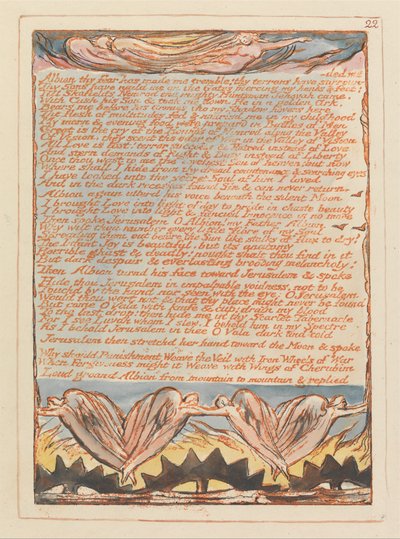 Jeruzalem, Plaat 22, Albion jouw Angst heeft me doen beven.... door William Blake