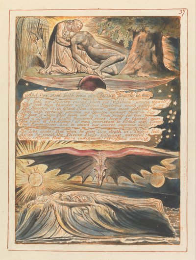 Jeruzalem, Plaat 37, En Eén trad naar voren... door William Blake
