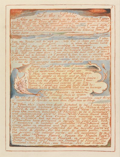 Jeruzalem, Plaat 3, Aan het publiek.... door William Blake