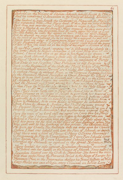 Jeruzalem, Plaat 61, Zie- in de Visioenen van Elohim Jehovah.... door William Blake