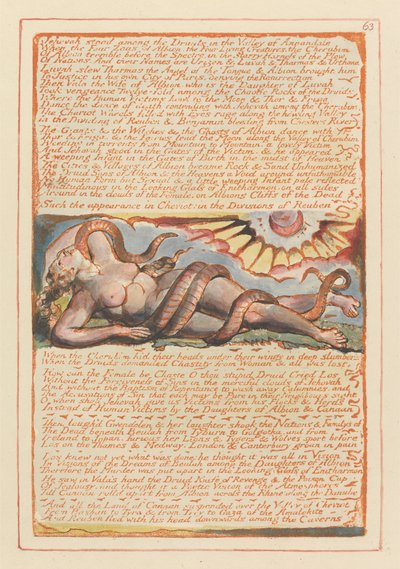 Jeruzalem, Plaat 63, Jehovah stond tussen de Druïden.... door William Blake