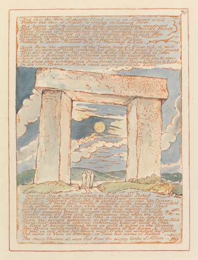 Jeruzalem, Plaat 70, En dit de vorm van machtige Hand... door William Blake