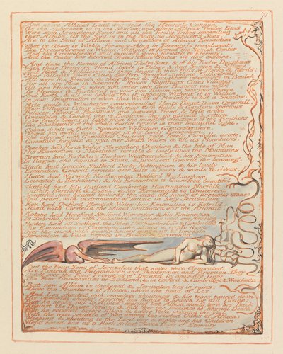 Jeruzalem, Plaat 71, En boven het Land van Albion... door William Blake