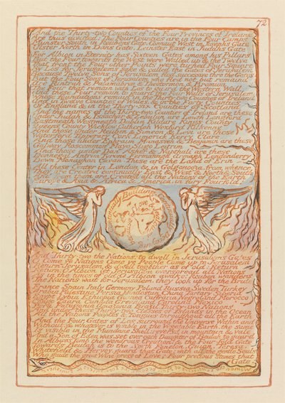 Jeruzalem, Plaat 72, En de Tweeëndertig Provincies.... door William Blake