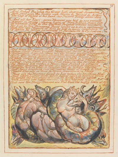 Jeruzalem, Plaat 75, En Rahab Babylon de Grote... door William Blake