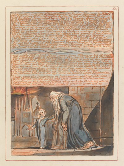 Jeruzalem, Plaat 84, Hoogtes van Highgate en Hampstead.... door William Blake