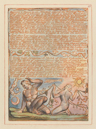 Jeruzalem, Plaat 85, Werd een ruimte en een allegorie.... door William Blake