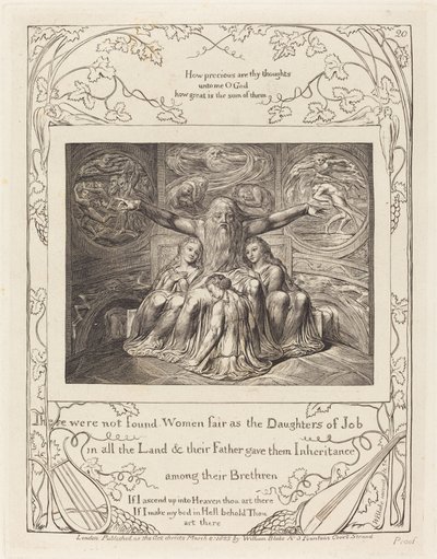 Job en Zijn Dochters door William Blake
