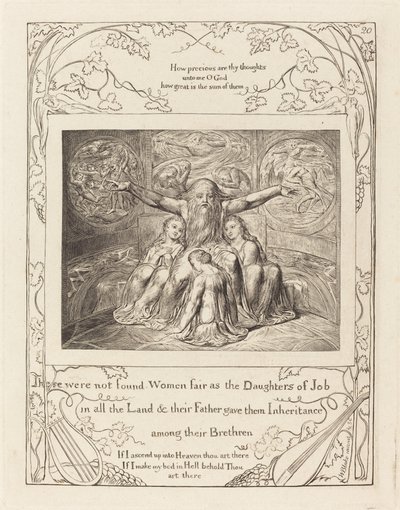 Job en Zijn Dochters door William Blake