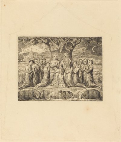 Job en Zijn Familie door William Blake