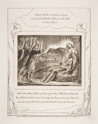 Jobs Troosters, uit Illustraties van het Boek Job, 1825-26 door William Blake