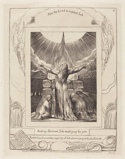 Het offer van Job door William Blake